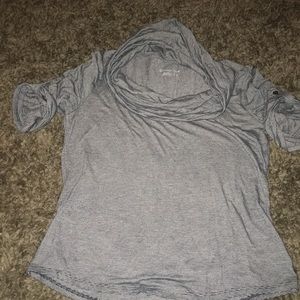 Coldwater Creek blue cowl neck shirt size S